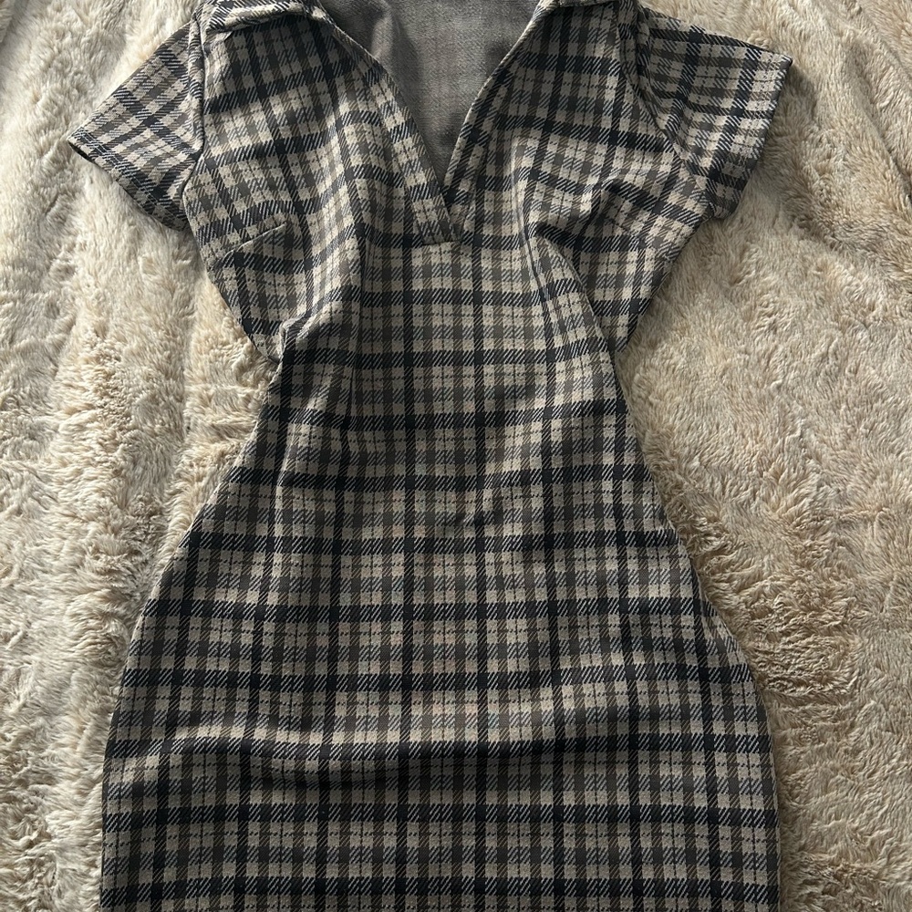 Plaid Short Sleeve Dress